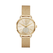 Michael Kors Portia Women’s Stainless Steel Mesh Bracelet Watch – Gold Tone (36mm)