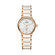 Rado Centrix Automatic Diamonds – Women’s 30.5mm Swiss Automatic Watch | White Dial, Diamond Markers, Ceramic & PVD Bracelet