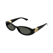 Gucci Women’s Hailey Round Sunglasses – Black Frame, Non-Polarized Lenses