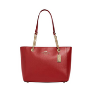 Coach Women’s Cammie Chain Tote – Refined Pebble Leather, Elegant Chain Strap, Spacious Design
