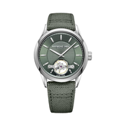 Raymond Weil Freelancer Men’s Automatic Watch 2780-STC-52001 – RW1212 Open Balance Wheel, Green Dial, Green Canvas Strap, 42.5mm