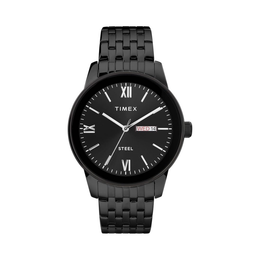 Timex Men’s Dress Day-Date 41mm Stainless Steel Watch – Black Dial