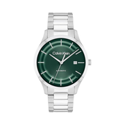 Calvin Klein CK Iconic Men’s Automatic Watch – 40mm Green Dial, Stainless Steel Bracelet, Self-Winding Luxury Timepiece