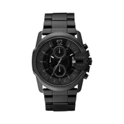 Diesel Men’s Master Chief Watch – Stainless Steel or Leather Band | Chronograph Quartz, 49mm Case | Midnight Black