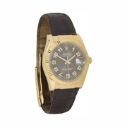 Rolex Pre-Loved Datejust 36 mm Bronze Dial Automatic Watch – 18K Yellow Gold & Leather Strap 116138