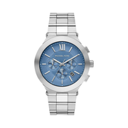 Michael Kors Men’s Billie Chronograph Watch MK9222 – 44mm Silver Stainless Steel with Blue Dial