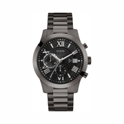GUESS Men’s Gunmetal Stainless Steel Quartz Watch | 45mm Case, Mineral Crystal, Water Resistant