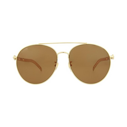 Gucci Round Sunglasses – Gold Frame with Brown Lenses, Luxury Designer Eyewear with UV Protection