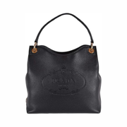 Prada Women's Vitello Daino Black Leather Satchel Bag – Luxury Designer Handbag 1BC051