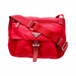 Prada Red Tessuto Nylon Medium Messenger Bag – Unisex Designer Crossbody 1BD994