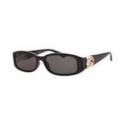 Gucci Women's Hailey Rectangular Sunglasses – Black Frame, Gold Logo Detail, Luxury Designer Eyewear