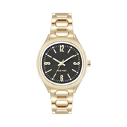 Nine West Women’s Gold & Black Bracelet Watch – 33mm Case, Crystal Accents, Quartz Analog