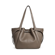 Tory Burch Romy Leather Tote Bag – Wild Mushroom, Designer Women’s Shoulder Handbag