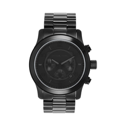 Michael Kors Runway Men’s Chronograph Watch – Black Stainless Steel, 45mm | Quartz Movement
