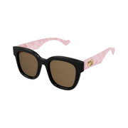 Gucci GG0998S Oversized Square Sunglasses – Black & Pink Frame, Brown Lenses