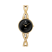 Citizen Eco-Drive Axiom Women’s Watch – Gold Bracelet, Black Dial