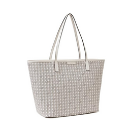 Tory Burch Women’s Ever-Ready Tote – Coated Canvas Handbag with Leather Trim