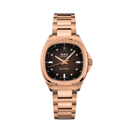 MIDO Multifort TV 35 – Swiss Automatic Watch for Men & Women  Rose Gold Dial | 35 mm Stainless Steel Case | Swiss Made