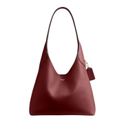 Coach Brooklyn 28 Shoulder Bag – Natural Grain Leather Hobo in Dark Ruby