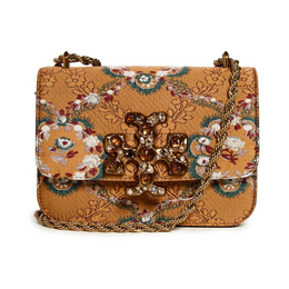 Tory Burch Eleanor Brocade Small Shoulder Bag – Sunset Bonfire Floral Orange Designer Handbag