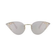 Gucci Cat Eye Metal Sunglasses – Luxury Designer Eyewear with Gold-Tone Frame & Oversized 64mm Lenses