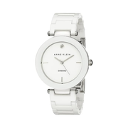 Anne Klein Women's Ceramic Bracelet Watch with Diamond Accent
