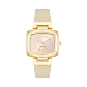 Nine West Women’s Strap Watch – Beige Strap with Gold Dial