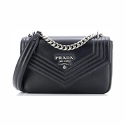 Pre-Loved Prada Grace Lux Medium Chain Envelope Flap Shoulder Bag – Black Leather