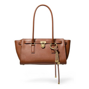 Michael Kors Hamilton Small Shoulder Tote with Charm – Urbino Leather & Signature Canvas