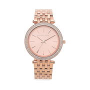 Michael Kors Darci Women’s Stainless Steel Watch – Pavé Crystal Bezel, Rose Gold (39mm)