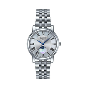 Tissot Carson Premium Lady Moonphase 32mm Swiss Quartz Watch – Stainless Steel, Grey Dial
