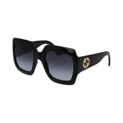 Gucci GG0053S Black Square Sunglasses – 54mm Gray Gradient Lenses