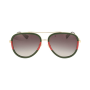 Gucci Pilot Urban Web Block Aviator Sunglasses – Gold Frame, 57mm Lenses