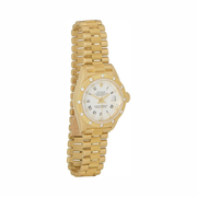 Rolex Pre-Loved Diamond Datejust President 26 mm – 18K Yellow Gold Bark Finish Automatic Watch 69288