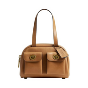 Coach Twin Turnlock Bag 20 – Smooth Cow Leather, Signature Turnlock Pockets, Timeless Heritage Design