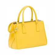 Prada Galleria Small Saffiano Lux Leather Tote Handbag – Sole Yellow Designer Bag 1BA863