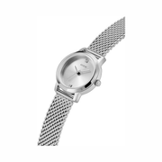 GUESS Ladies 25mm Silver-Tone Watch – Silver Dial, Stainless Steel Bracelet, Water-Resistant