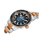 Rado Captain Cook 42mm Men’s Automatic Watch – Blue Dial, Rose Gold & Silver Bracelet, Swiss Made, 300m Water Resistant