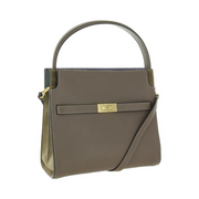 Tory Burch Clam Shell Small Lee Radziwill Double Bag – Luxury Leather Snap Closure Handbag