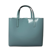 Tory Burch Blake Patent Small Tote Bag – Angel Blue, Detachable Crossbody Strap, Magnetic Closure