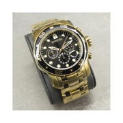 Invicta Pro Diver Men’s Chronograph Watch – Gold & Black Stainless Steel 48mm