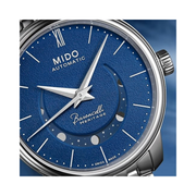 MIDO Baroncelli Smiling Moon Gent – Swiss Automatic Men’s Watch  Blue Dial | 39 mm Stainless Steel Case | M0274071104000