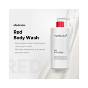 Medicube Red Acne Body Wash – Low pH Cleanser with Salicylic Acid, Lactic Acid, Niacinamide & Hyaluronic Acid for Bacne and Body Acne Treatment | Korean Skincare 14.10 fl.oz