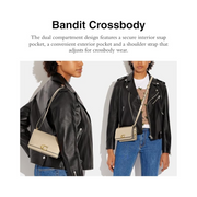 Coach Luxe Refined Calf Leather Bandit Crossbody – Black Elegant Shoulder Bag