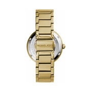 Michael Kors Parker Women’s Pavé Crystal Stainless Steel Watch – Gold Logo (39mm)
