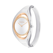 Calvin Klein CK Elation Women’s Quartz Watch – Minimalistic Two-Tone Bangle Timepiece
