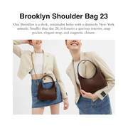 Coach Brooklyn Shoulder Bag 23 – B4/Maple Natural Grain Leather Hobo Crossbody Handbag