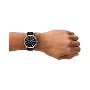 Michael Kors Blake Men’s Watch – Stainless Steel Case with Black Leather Strap (42mm)