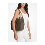 Michael Kors Lillie Large Chain Shoulder Bag – Signature Canvas & Leather Trim