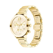 Movado Women’s Bold Evolution Gold Ion-Plated Watch – Swiss Quartz Chronograph, Stainless Steel Bracelet, Yellow Gold